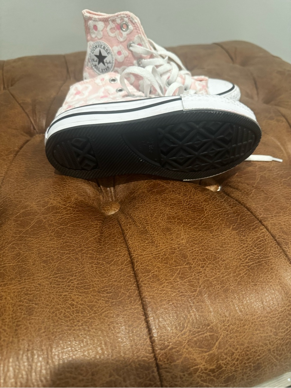 Converse Kids Pink Floral High-Top Canvas Sneakers